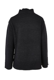 Product shot of the Jude Wool Blend Knit in colour Black (Black), from the back