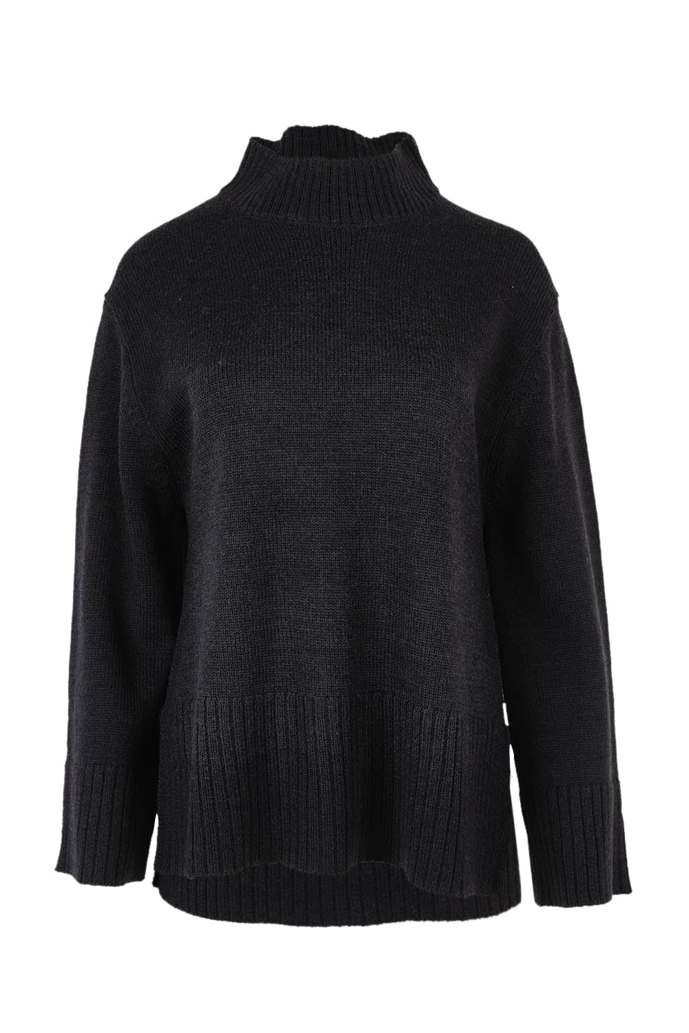 Product shot of the Jude Wool Blend Knit in colour Black (Black), from the front