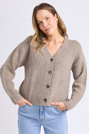 Preloved Jensen Button Cardi - Mushroom