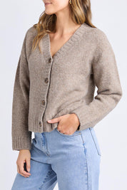 Preloved Jensen Button Cardi - Mushroom