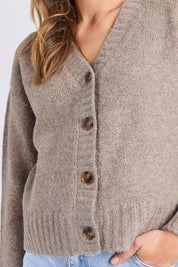 Preloved Jensen Button Cardi - Mushroom