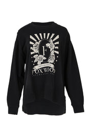 Product shot of the Happiness Cotton Crew in colour Washblack (Black), from the front