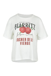 Product shot of the Biarittz Cotton Tee in colour Vinwhite (White), from the front