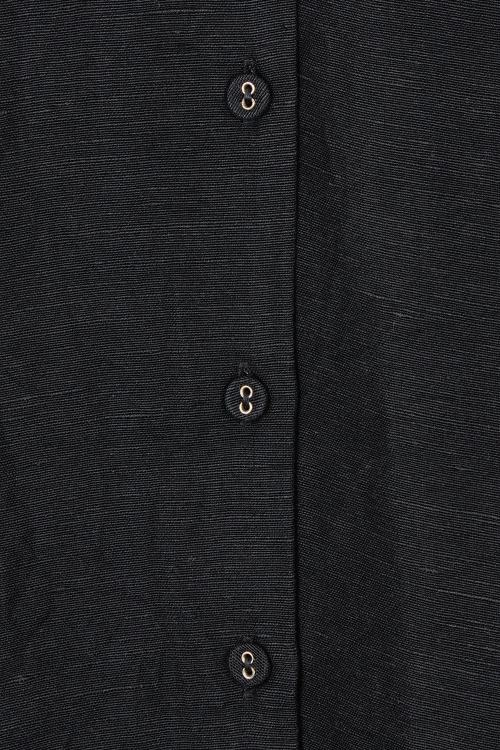 Product shot of the Anara Linen Blend Dress in colour Black (Black), detail