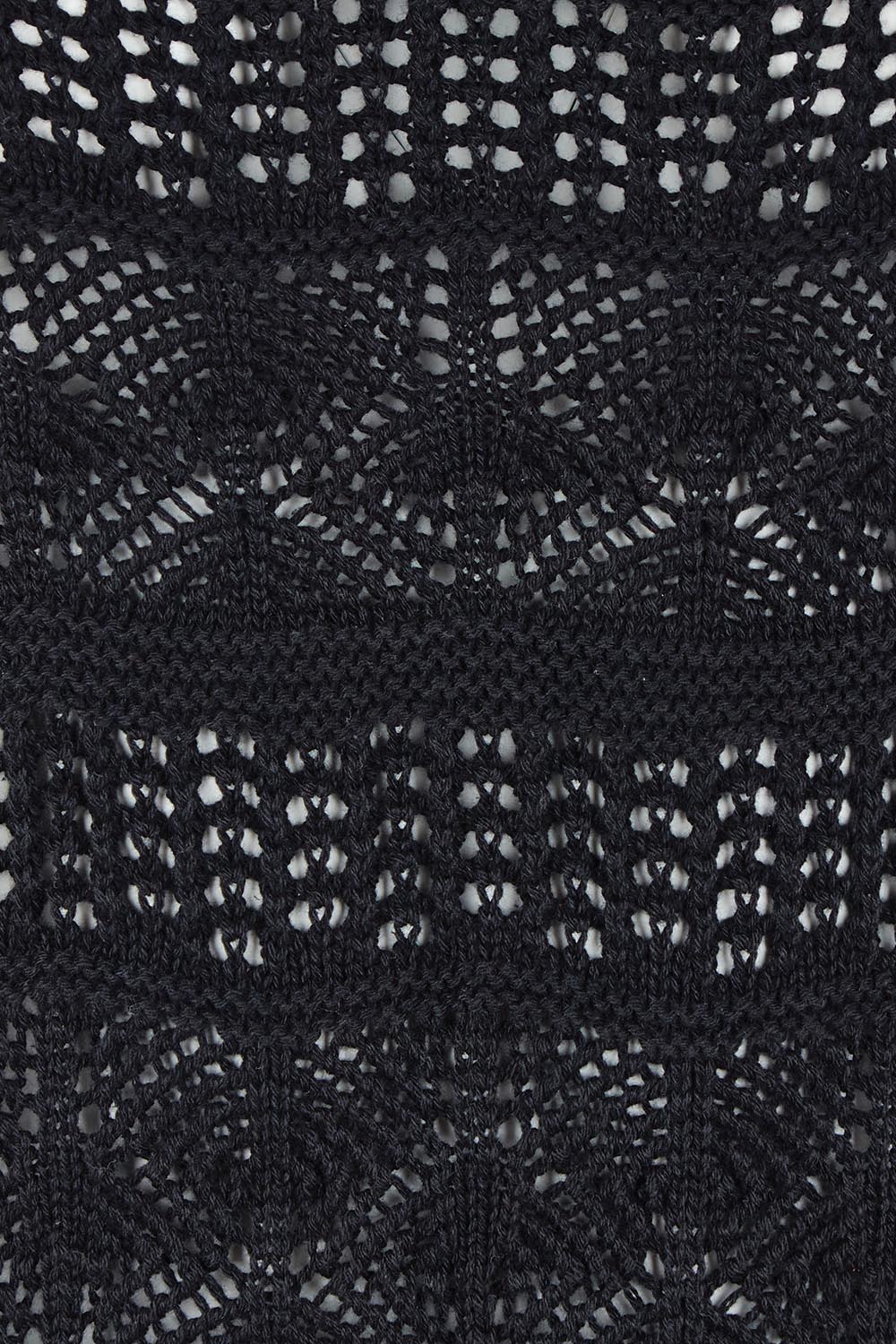Product shot of the Polperro Cotton Knit Top in colour Black (Black), detail