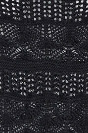 Product shot of the Polperro Cotton Knit Top in colour Black (Black), detail