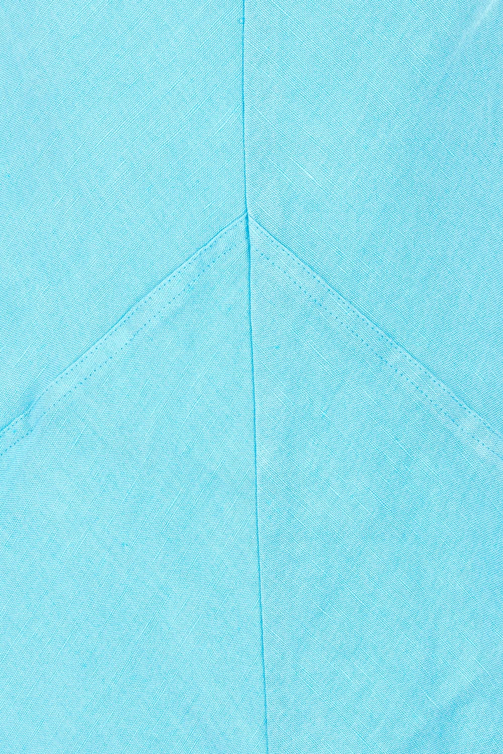 Product shot of the Azure Linen Blend Dress in colour Azureblue (Blue), detail