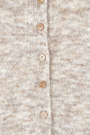 Product shot of the Fernie Button Knit in colour Oatmeal, detail