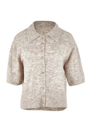 Product shot of the Fernie Button Knit in colour Oatmeal, from the front