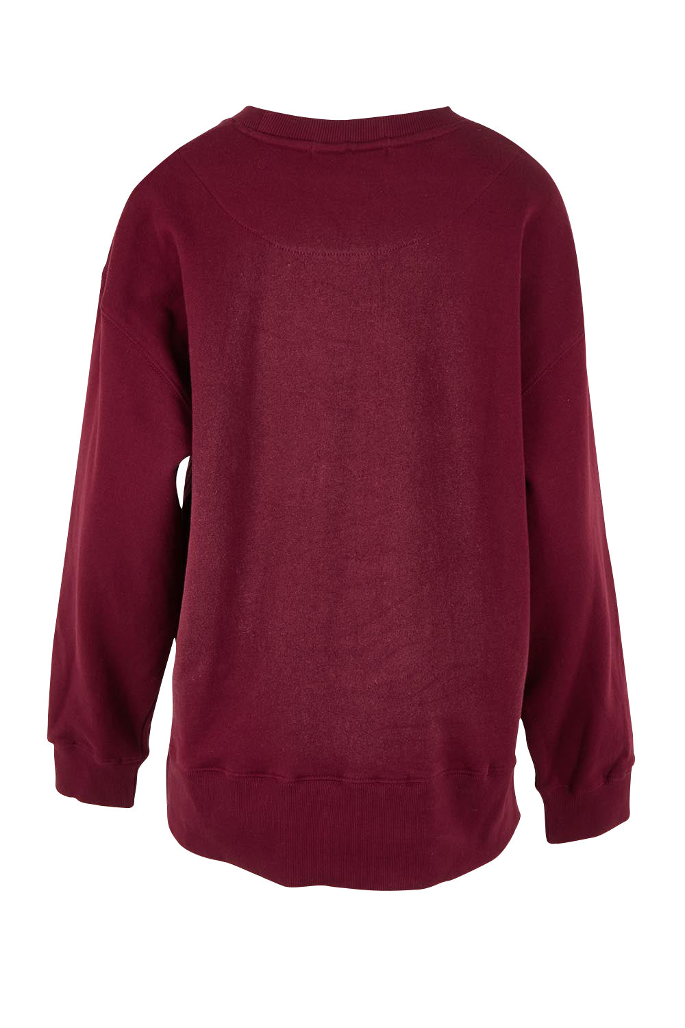 Product shot of the Solace Crew in colour Windwine (Red), from the back