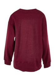 Product shot of the Solace Crew in colour Windwine (Red), from the back