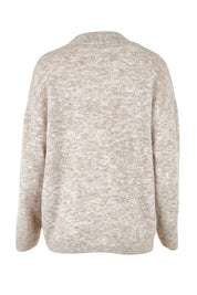Product shot of the Emarie Cardi in colour Oatmeal, from the back