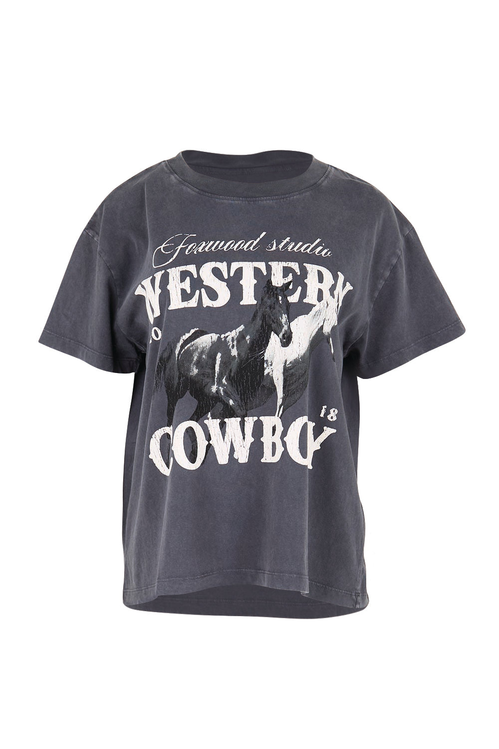 Product shot of the Tex Cotton Tee – Black in colour Black, from the front