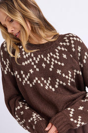 Polar Wool Blend Knit Crew – Coffee