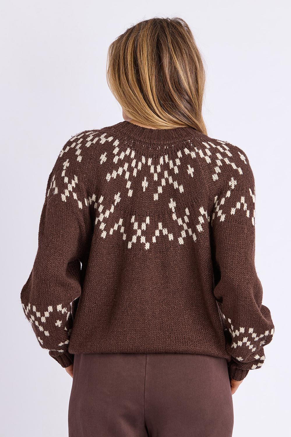 Polar Wool Blend Knit Crew – Coffee