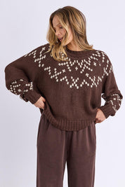 Polar Wool Blend Knit Crew – Coffee