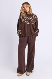 Polar Wool Blend Knit Crew – Coffee