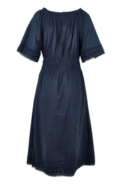 Product shot of the Juna Dress – Dsapphire in colour Dsapphire, from the back