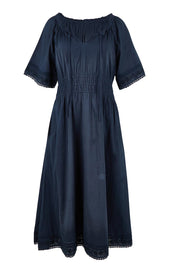 Product shot of the Juna Dress – Dsapphire in colour Dsapphire, from the front