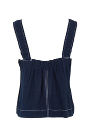 Product shot of the Sage Top – Dsapphire in colour Dsapphire, from the back