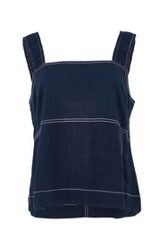 Product shot of the Sage Top – Dsapphire in colour Dsapphire, from the front
