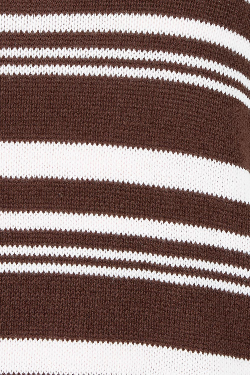 Product shot of the Rise Stripe Top – Chocolate in colour Chocolate, showing detail