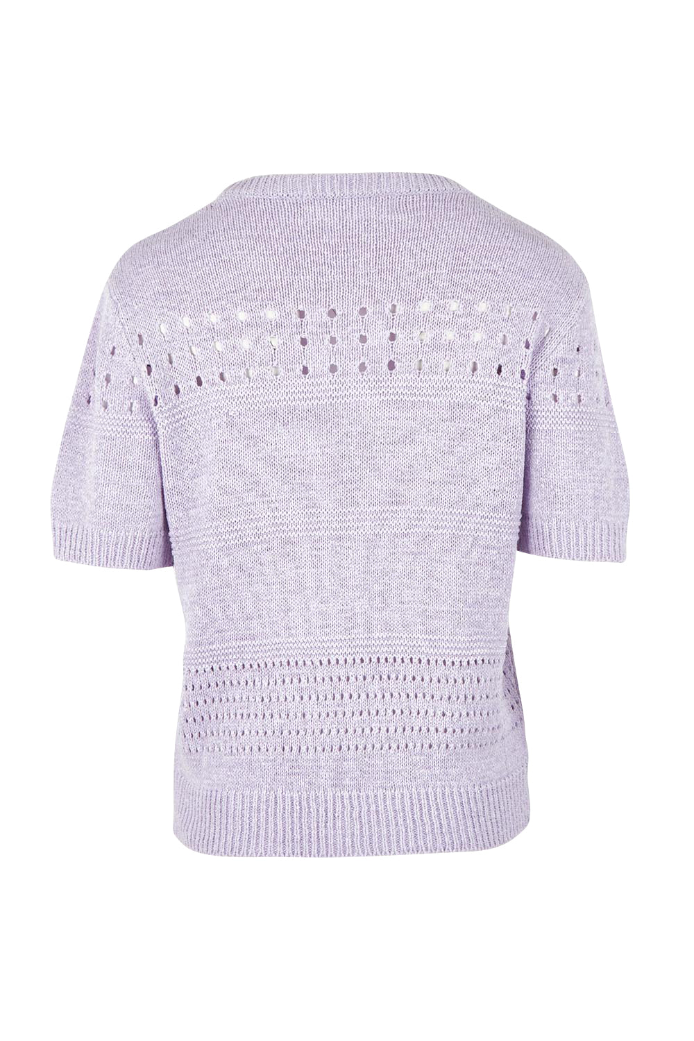 Product shot of the Sable Knit Top – Pastellila in colour Pastellila, from the back