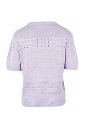 Product shot of the Sable Knit Top – Pastellila in colour Pastellila, from the back