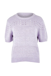 Product shot of the Sable Knit Top – Pastellila in colour Pastellila, from the front