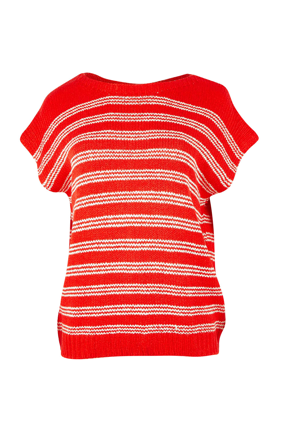 Product shot of the Cleo Knit Top – Grenadine in colour Grenadine, from the front