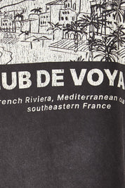 Product shot of the Voyage Tee – Wshedblack in colour Wshedblack, showing detail