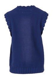 Product shot of the Vesper Knit – Deepblue in colour Deepblue, from the back