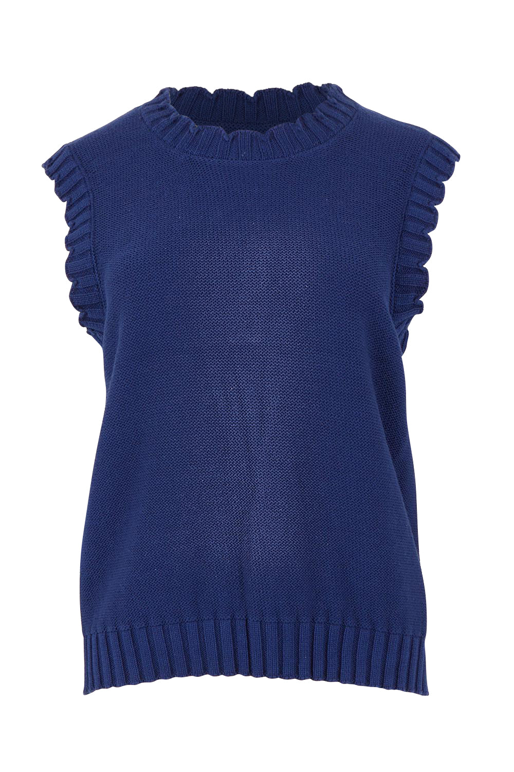 Product shot of the Vesper Knit – Deepblue in colour Deepblue, from the front