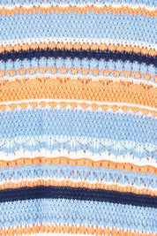 Product shot of the Bronte Stripe Top – Deepblue in colour Deepblue, showing detail