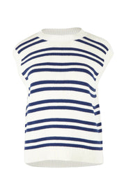 Product shot of the Flint Stripe Top – Vinwhite in colour Vinwhite, from the front