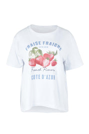 Product shot of the Fraiche Tee – White in colour White, from the front