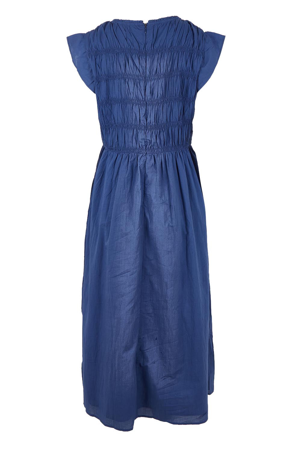 Product shot of the Memphis Dress – Deepblue in colour Deepblue, from the back