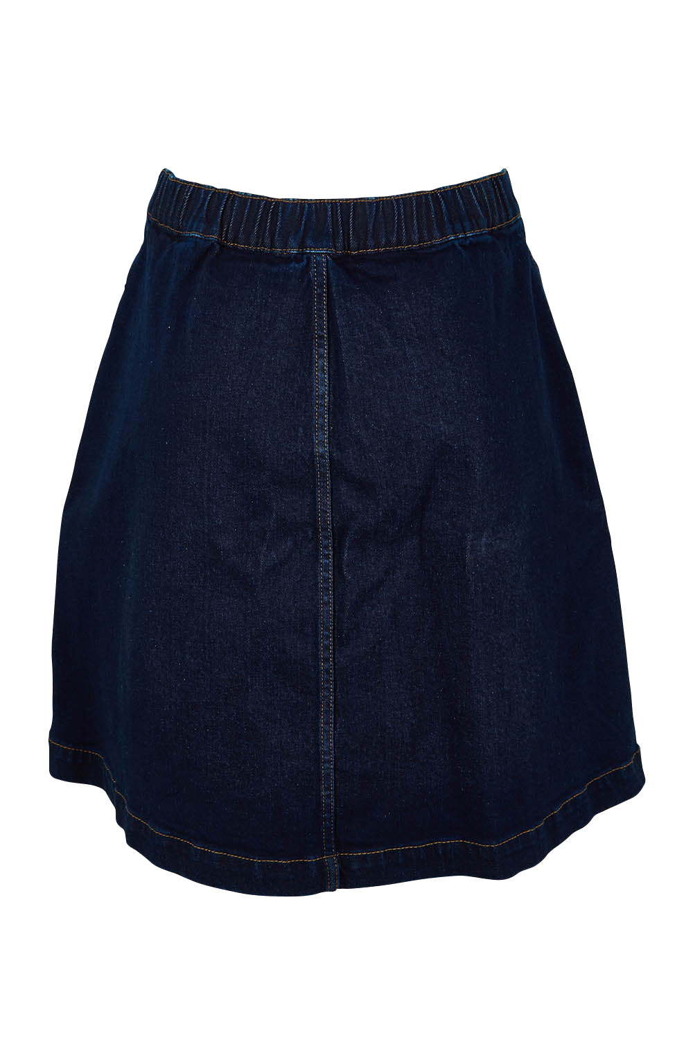 Product shot of the Elements Amanda Skirt in colour Indigoden (Blue), from the back