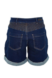Product shot of the Elements Devi Denim Shorts in colour Darkblue (Blue), from the back