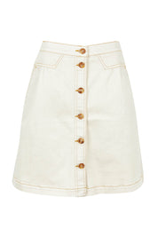 Product shot of the Elements Amanda Skirt in colour Ecru (White), from the front