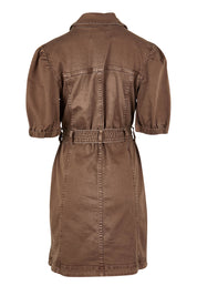 Product shot of the Talbert Dress in colour Chocolate, from the back