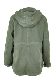 Product shot of the Elements Kingston Cotton Anorak in colour Khaki (Green), from the back