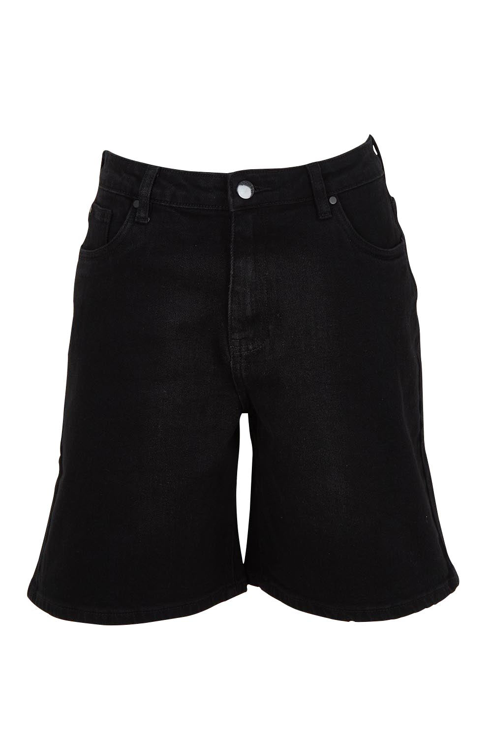 Product shot of the Elements Harley Denim Short in colour Black (Blue), from the front