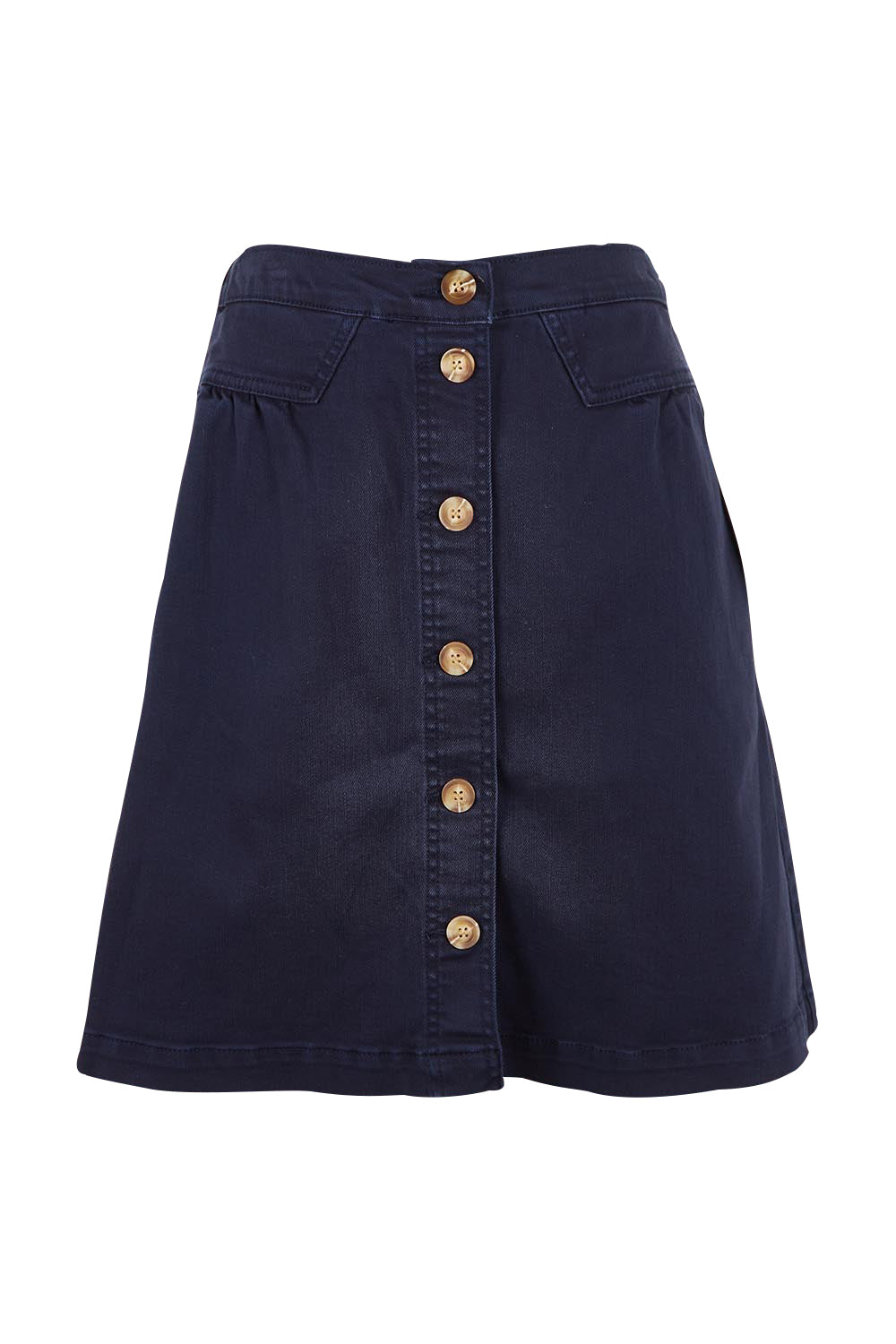Product shot of the Elements Amanda Denim Skirt in colour Darksapph (Blue), from the front