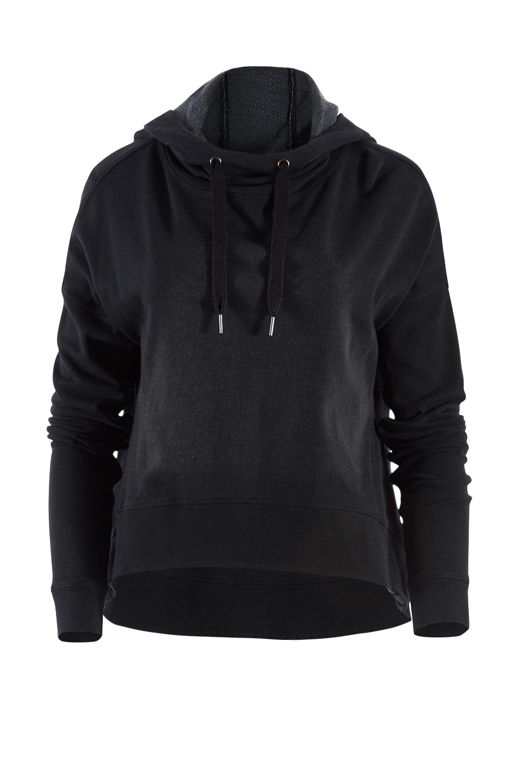 Product shot of the Elements Jasmine Hoodie in colour Black (Black), from the front