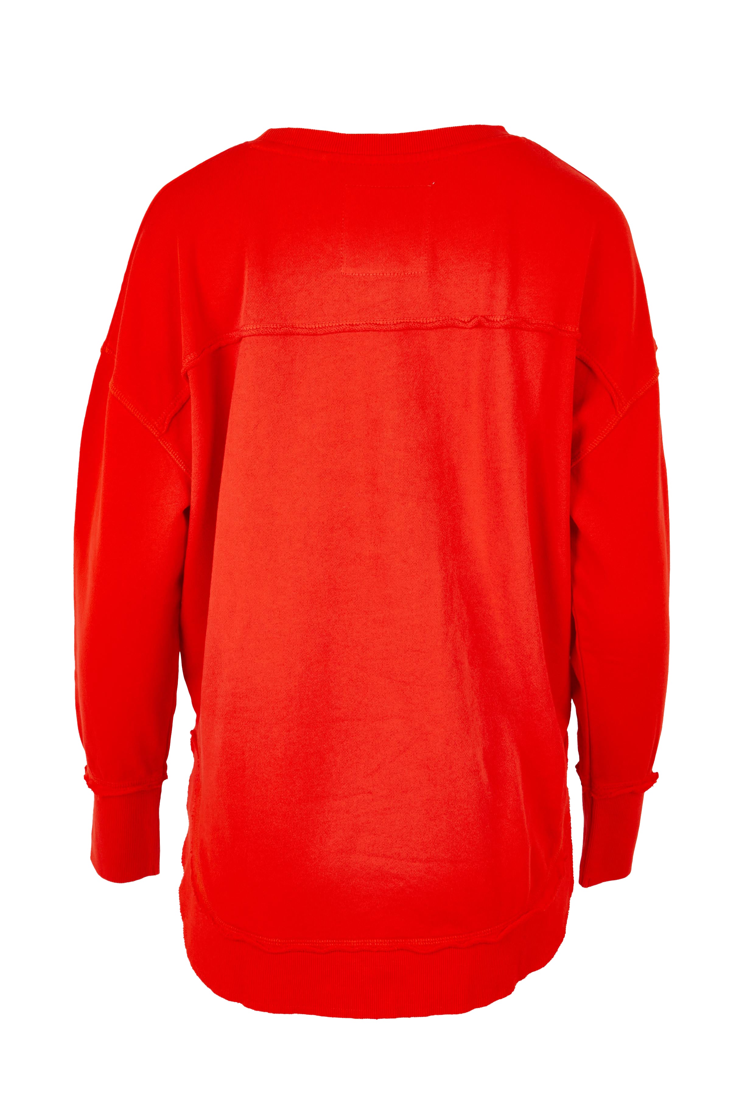 Product shot of the Elements Simplified Cotton Crew in colour Brightred (Red), from the back