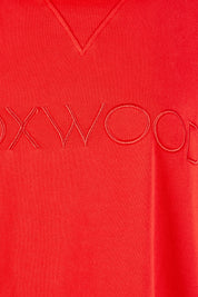 Product shot of the Elements Simplified Cotton Crew in colour Brightred (Red), detail