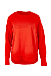Product shot of the Elements Simplified Cotton Crew in colour Brightred (Red), from the front