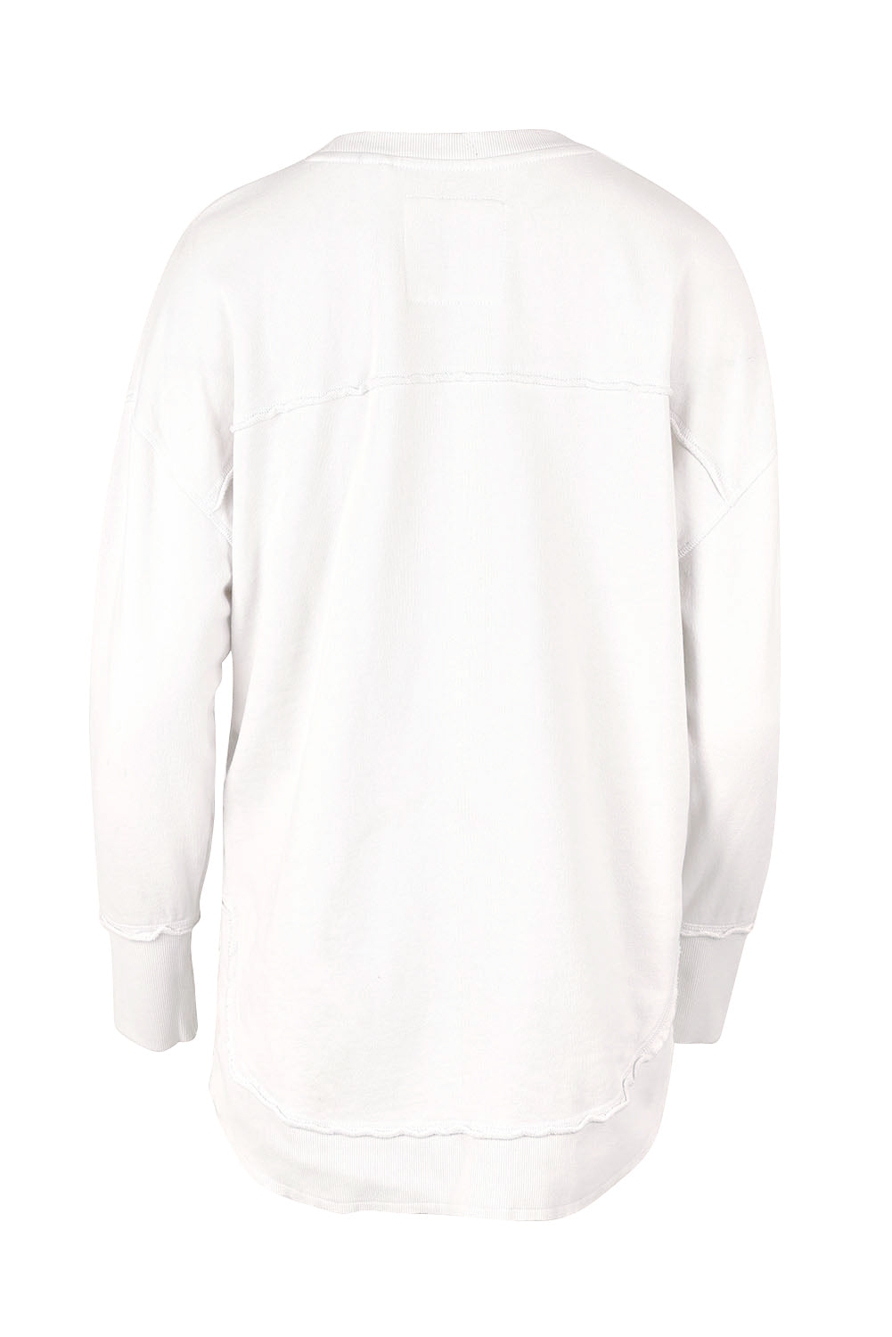 Product shot of the Elements Simplified Cotton Crew in colour Ecru (White), from the back