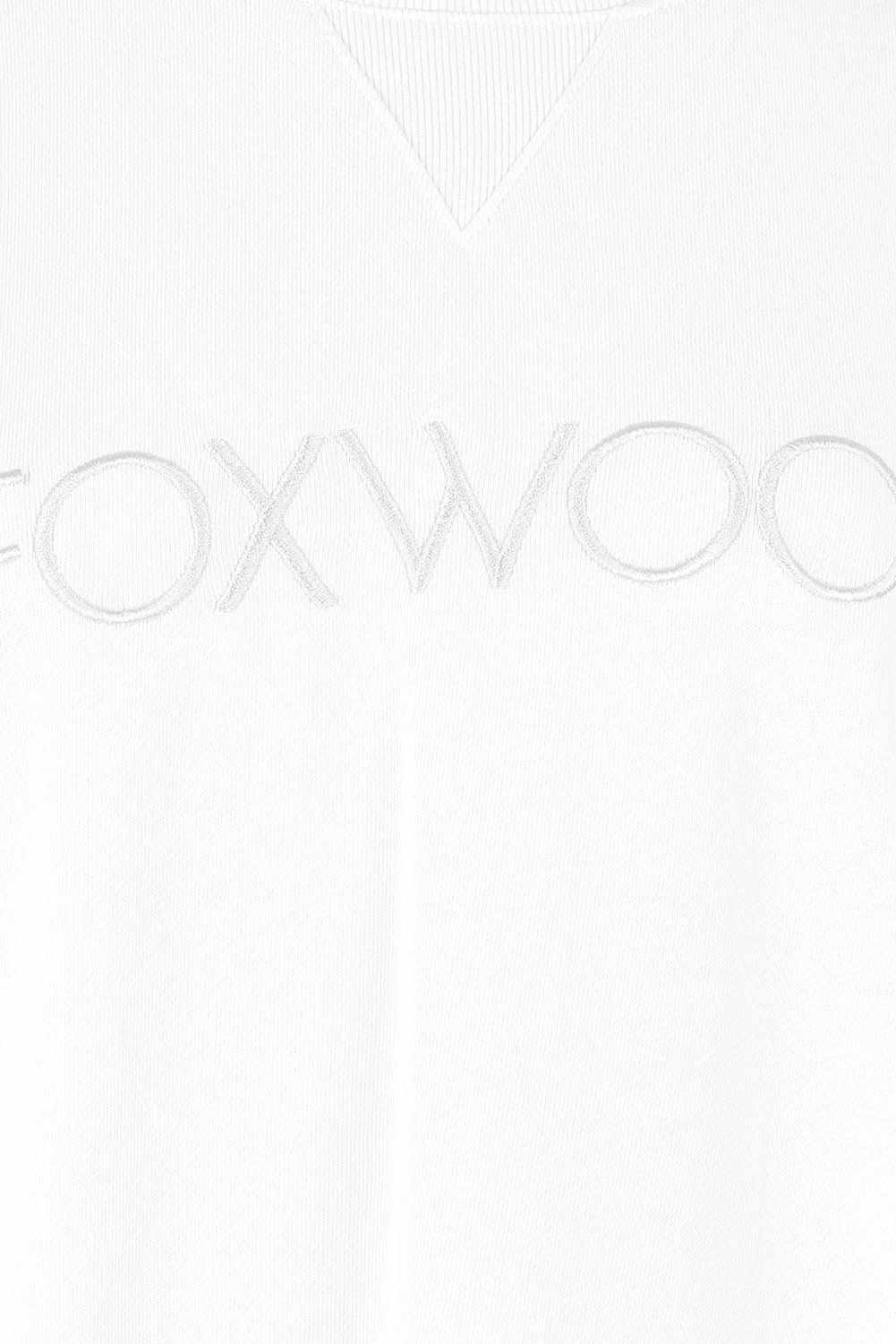 Product shot of the Elements Simplified Cotton Crew in colour Ecru (White), detail